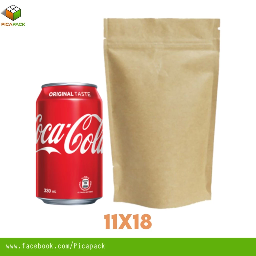 Full Kraft brown Stand-up Resealable Pouch