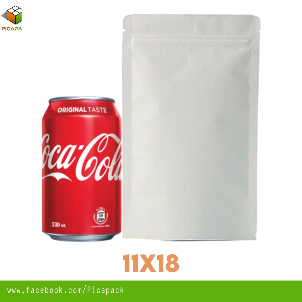Full kraft white Stand-up Resealale Pouch