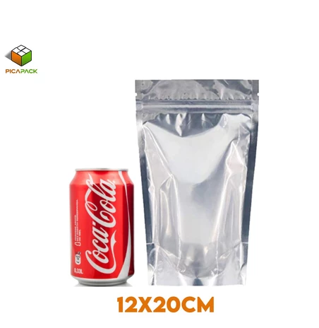 Half Clear / Half silver Stand-up Resealable Pouch