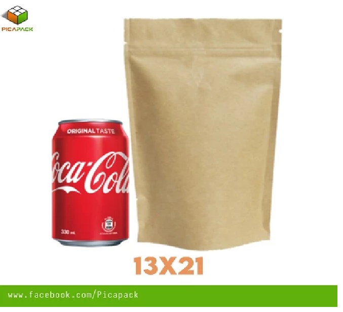 Full Kraft brown Stand-up Resealable Pouch