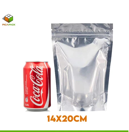 Half Clear / Half silver Stand-up Resealable Pouch