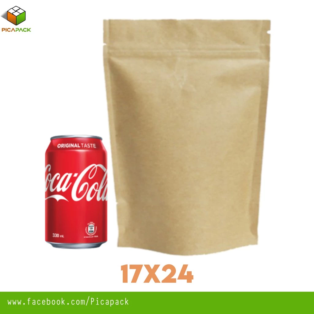 Full Kraft brown Stand-up Resealable Pouch