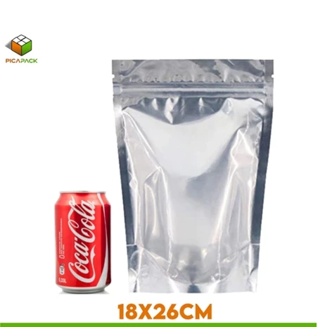 Half Clear / Half silver Stand-up Resealable Pouch