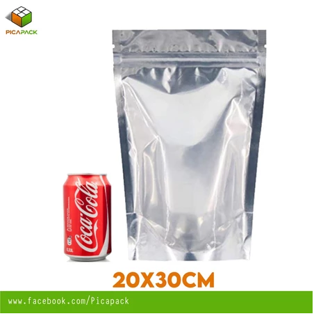 Half Clear / Half silver Stand-up Resealable Pouch