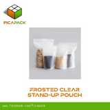 Frosted clear Stand-up Resealable Pouch