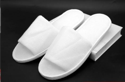 White Open Toe Slippers