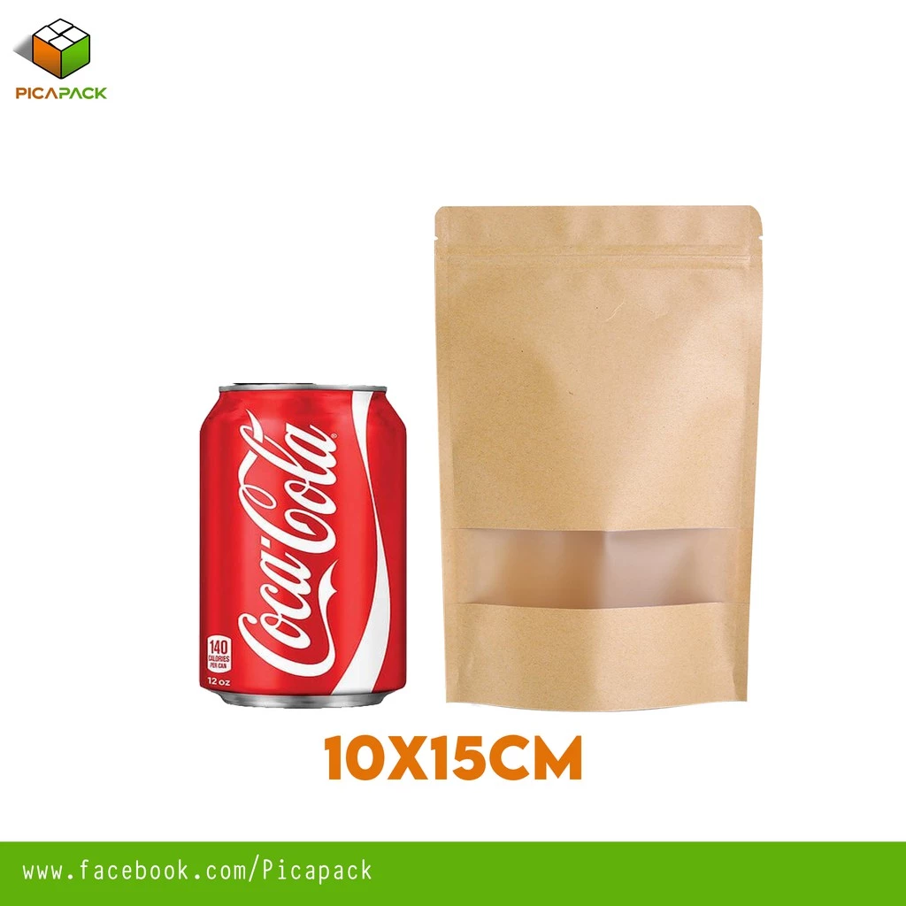 Kraft brown w/ Window Stand-up Resealable Pouch