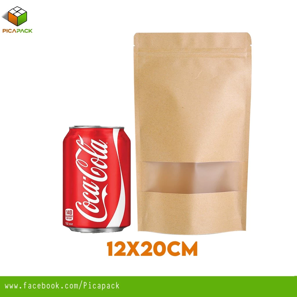 Kraft brown w/ Window Stand-up Resealable Pouch