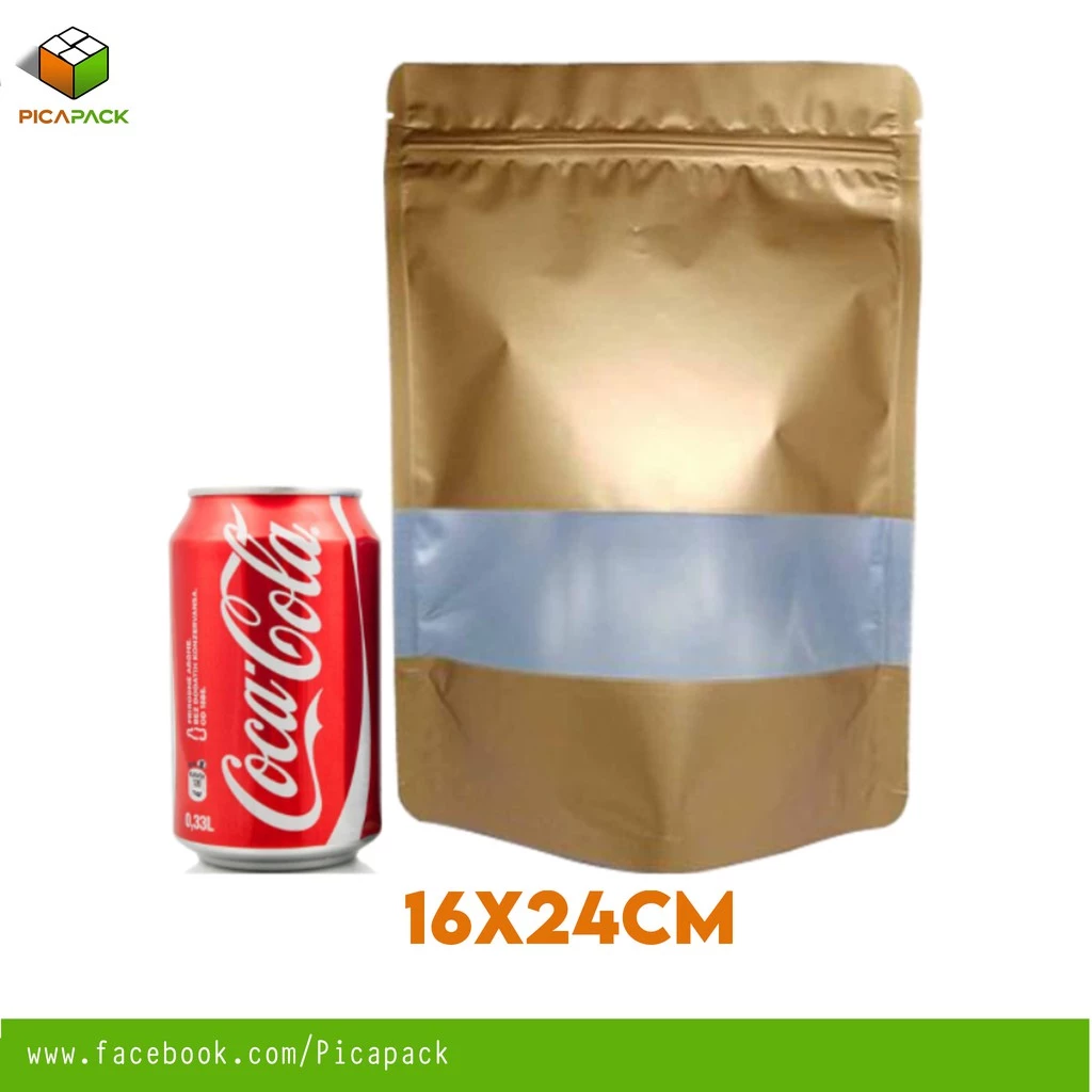 Glossy Gold w/ Window Stand-up Resealale Pouch