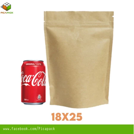 Full Kraft brown Stand-up Resealable Pouch