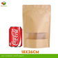 Kraft brown w/ Window Stand-up Resealable Pouch