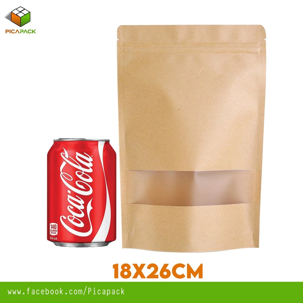 Kraft brown w/ Window Stand-up Resealable Pouch
