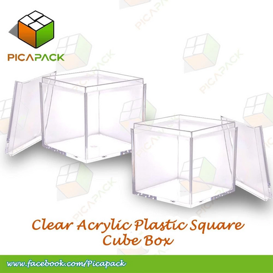 Clear Acrylic Plastic Square Cube Box
