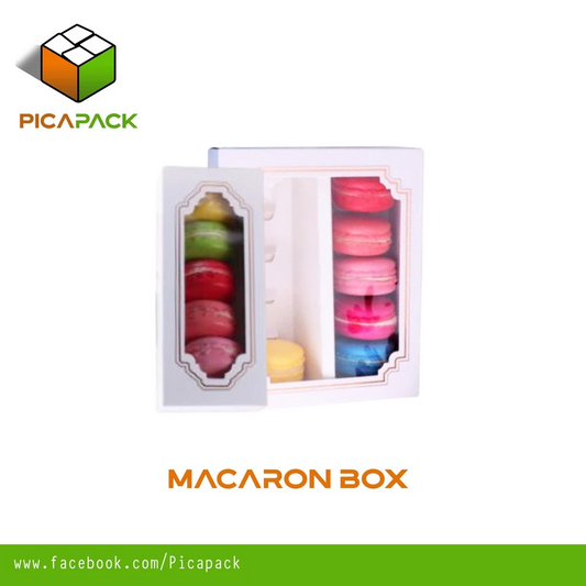 Macaron / Macaroon Box Cupcake Cases Nougat (3 SET)