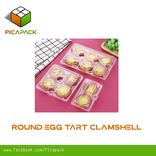Round Egg Tart Clamshell Packaging
