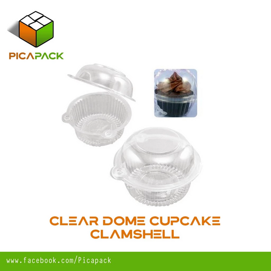 Clear Cupcake Dome Clamshell container