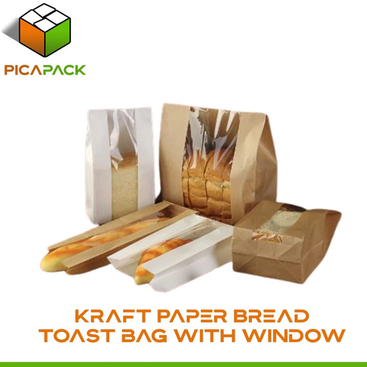 Kraft Paper Bread Toast bag with Window