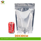 Half Clear / Half silver Stand-up Resealable Pouch