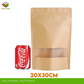 Kraft brown w/ Window Stand-up Resealable Pouch