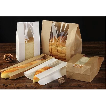 Kraft Paper Bread Toast bag with Window
