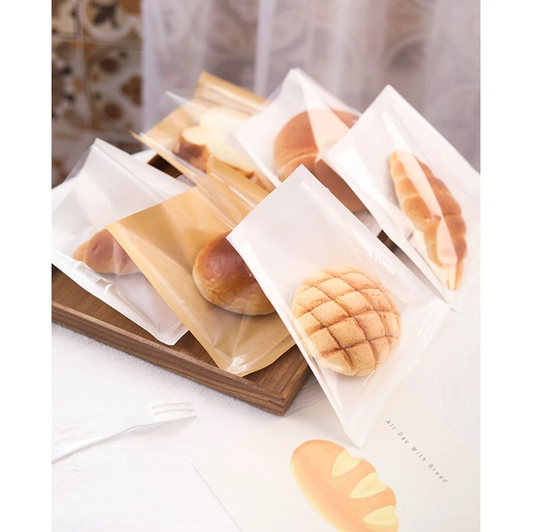 Individual Bread Bag Holder Takeout packaging Half Transparent