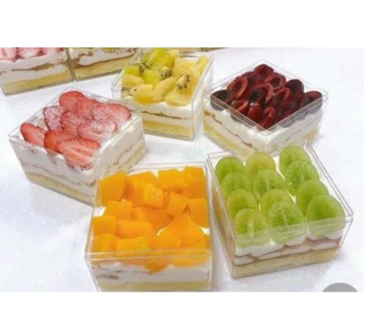 Crystal Acrylic Box Cake Dessert Tirramisu Packaging