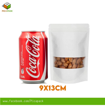 Kraft White w/ Window Stand-up Resealable Pouch