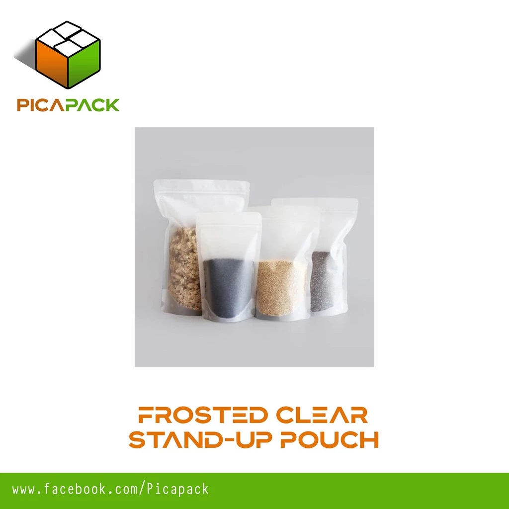 Frosted clear Stand-up Resealable Pouch