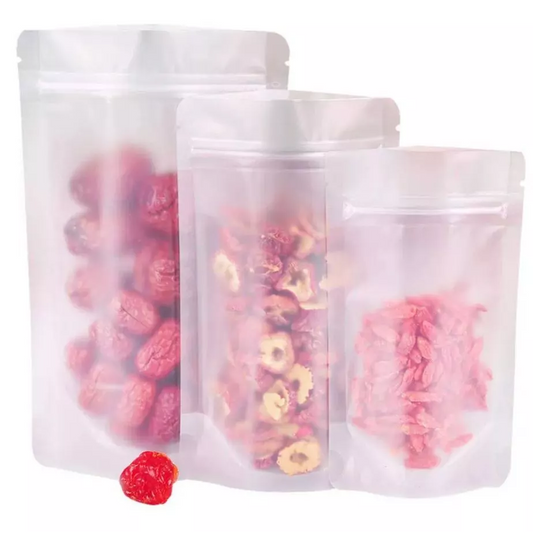 Frosted clear Stand-up Resealable Pouch
