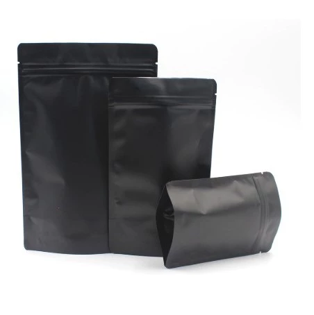 Full Matte Black Stand-up Resealable Pouch