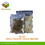 Flat Half Clear- Half silver with Ziplock