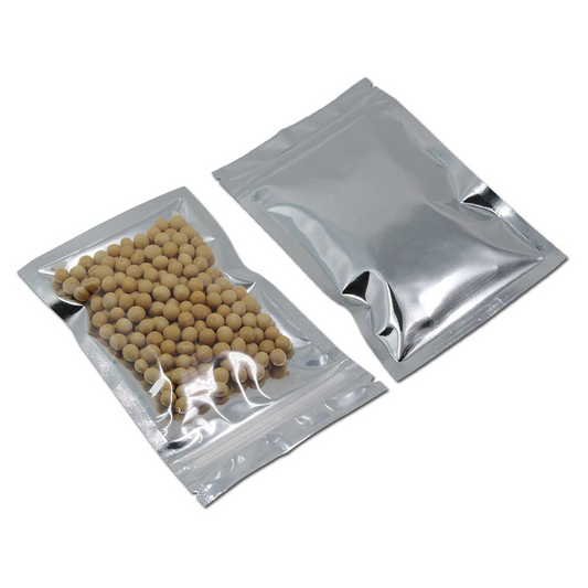 Flat Half Clear- Half silver with Ziplock