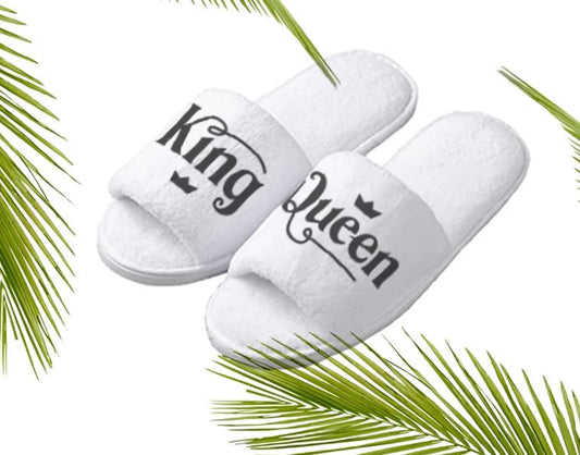 White Open Toe Slippers