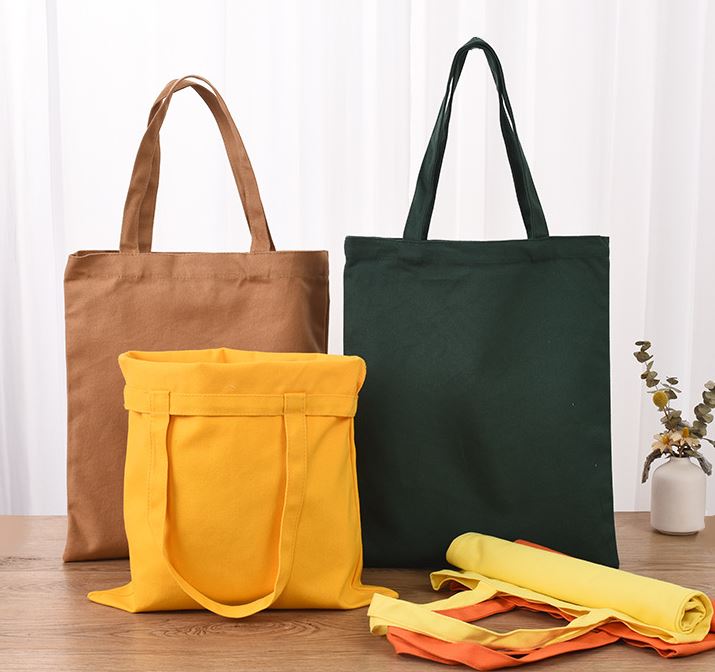 Colored Canva Tote Bag with Zipper