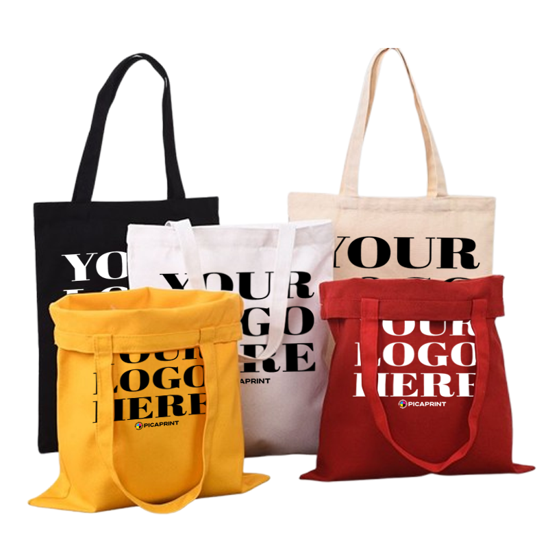 Colored Canva Tote Bag with Zipper