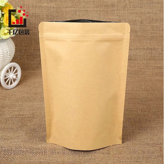Full Kraft brown Stand-up Resealable Pouch