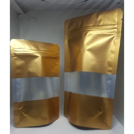 Glossy Gold w/ Window Stand-up Resealale Pouch