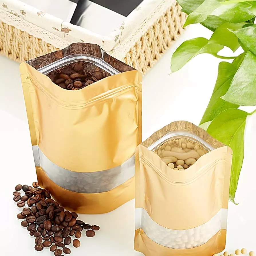 Glossy Gold w/ Window Stand-up Resealale Pouch