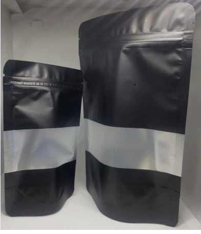 Glossy black w/ Window Stand-up Resealable Pouch