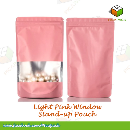 Glossy Matte Pink w/ Window Stand-up Resealable Pouch