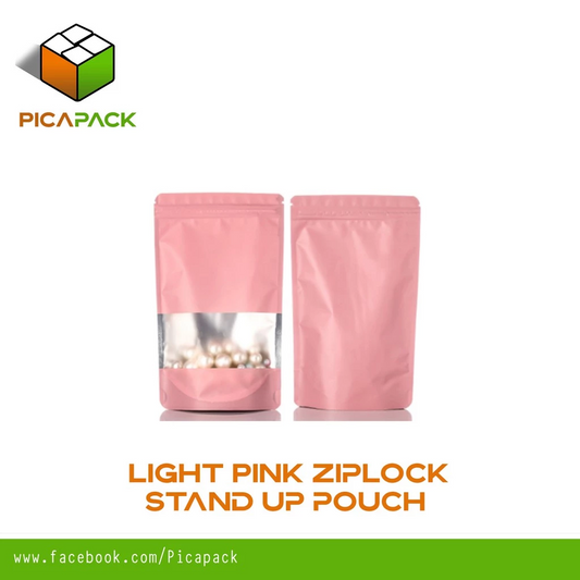 Glossy Matte Pink w/ Window Stand-up Resealable Pouch