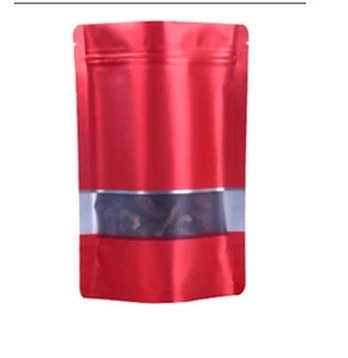 Glossy Red w/ Window Stand-up Resealable Pouch