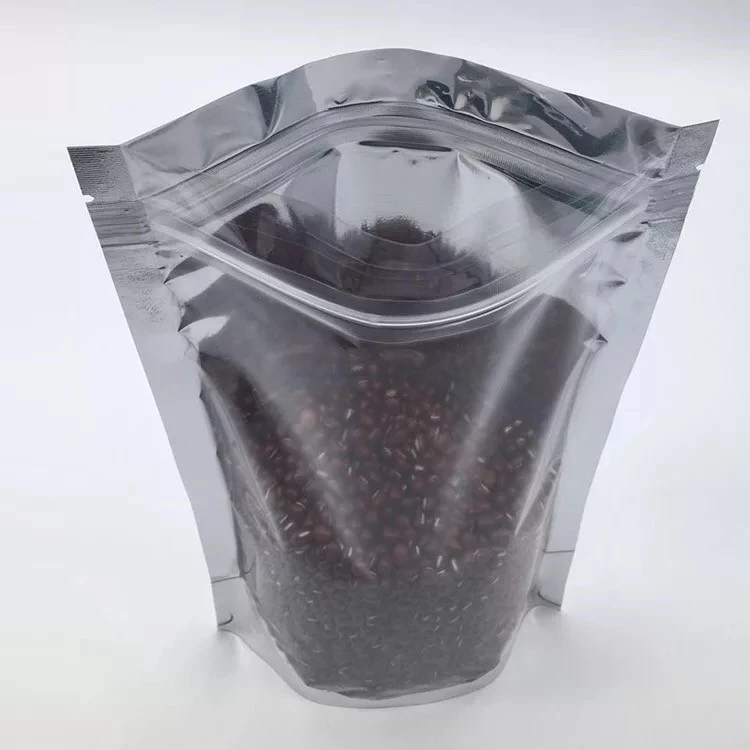 Half Clear / Half silver Stand-up Resealable Pouch