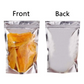 Half Clear / Half silver Stand-up Resealable Pouch