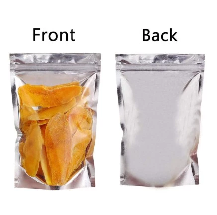 Half Clear / Half silver Stand-up Resealable Pouch