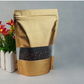 Textured gold w/ Window Stand-up Resealale Pouch